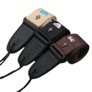 1Pc Guitar Strap, Cotton Adjustable Faux Leather Ends Acoustic Electric Guitar Bass Sling Strap Guitar Accessory