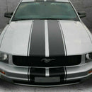 Double Racing Stripe Decal | Universal 17" Wide Full Body Hood to Trunk Vinyl Rally Sticker | Cars, Trucks, SUVs | Gloss Matte Fender, Hood, Roof, Side, Trunk, Skirt  GT Black