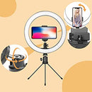10" Dimmable Fill Light LED Ring w/Tripod Stand Phone Holder Remote Kit Stream