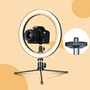 10" Dimmable Fill Light LED Ring w/Tripod Stand Phone Holder Remote Kit Stream