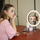 10" Dimmable Fill Light LED Ring w/Tripod Stand Phone Holder Remote Kit Stream