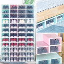 Foldable Shoe Box, Stackable Shoe Storage Boxes for Men and Women, Large Shoe Racks Closet Organizer Clear Plastic Shoe Container Organizer for Sneaker (White)