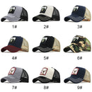 Unisex Animal Mesh Trucker Hat Snapback Square Patch Baseball Caps