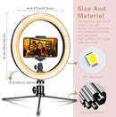 10" Dimmable Fill Light LED Ring w/Tripod Stand Phone Holder Remote Kit Stream