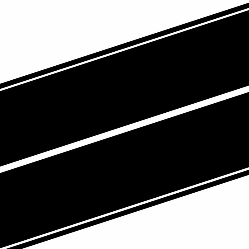 Double Racing Stripe Decal | Universal 17" Wide Full Body Hood to Trunk Vinyl Rally Sticker | Cars, Trucks, SUVs | Gloss Matte Fender, Hood, Roof, Side, Trunk, Skirt  GT Black
