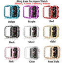 5 pack Luxury case For iWatch Tempered Glass Apple Watch Series SE/6/5/4/3/2/1 44mm 40mm 38mm