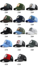 Unisex Animal Mesh Trucker Hat Snapback Square Patch Baseball Caps