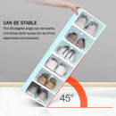 Foldable Shoe Box, Stackable Shoe Storage Boxes for Men and Women, Large Shoe Racks Closet Organizer Clear Plastic Shoe Container Organizer for Sneaker (White)