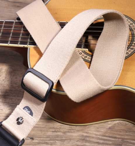 1Pc Guitar Strap, Cotton Adjustable Faux Leather Ends Acoustic Electric Guitar Bass Sling Strap Guitar Accessory