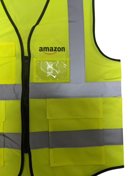 AMAZ Flex Logo Delivery Driver Reflective Vest with 2 Pockets